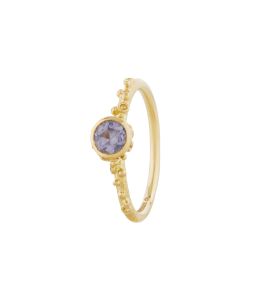Ocean Coral Ring with Bezel Set Light Lavender Round Silky Sapphire | Product Shot