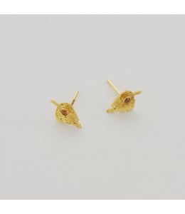 Autumn Leaf Orange Sapphire Studs