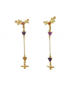 Bee Drop Earrings with Six Trillion Ethical Sapphires Product Photo