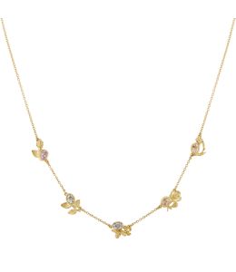 18ct Yellow Gold Spring Garden Pastel Sapphire Necklace Product Photo