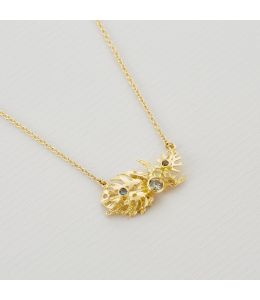 Tropical Leaf Inline Necklace with 'Tunstall' Sapphires