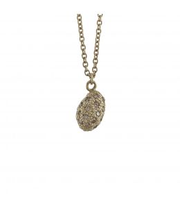 18ct White Gold Prehistoric Egg Necklace with Grey Diamonds Product Photo