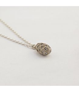 Prehistoric Egg Necklace with Grey Diamonds