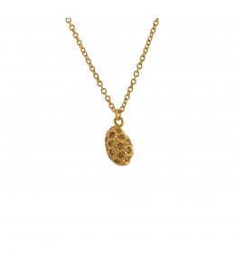 Australian Cognac Diamond Studded Egg Necklace Product Photo