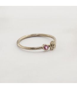 Delicate Ring with Wild Rose Iced Plum Sapphire