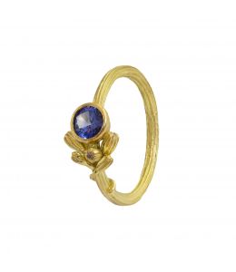 Seed Ring with Blue Sapphire and Diamonds