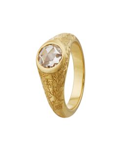 Polished Signet Daimond Ring Product Photo
