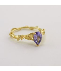 Pear Shaped Lavender Sapphire Ring