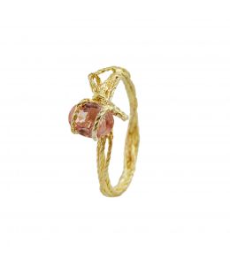 Present Ring with Ethical Oval Blush Peach Sapphire Product Photo