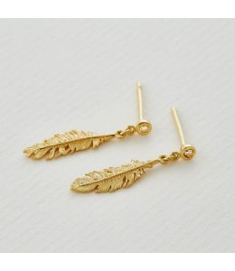 Plume & Champagne Diamond Drop Earrings