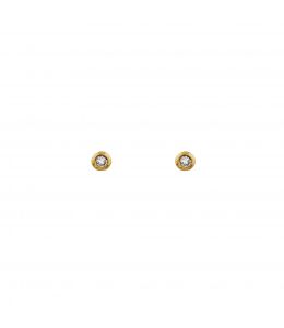 18ct Yellow Gold Champagne Diamond Stud Earrings Product Photo