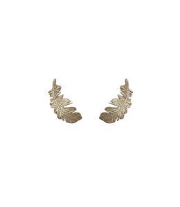 18ct White Gold Plume Feather Stud Earrings Product Photo