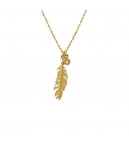 18ct Yellow Gold Plume & Champagne Diamond Necklace Product Photo