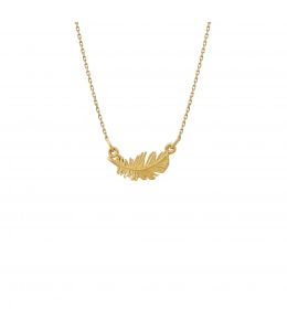 18ct Yellow Gold In-Line Plume Necklace Product Photo
