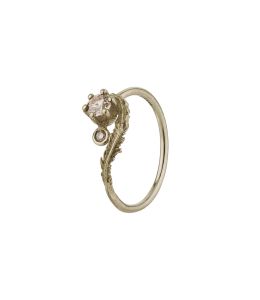 18ct White Gold Wisp & Double Champagne Diamond Ring Product Photo