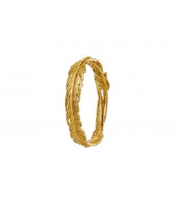 18ct Yellow Gold Slim Plume Wreath Ring Product Photo