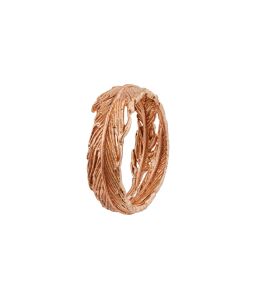 18ct Rose Gold Wide Plume Wreath Ring Product Photo