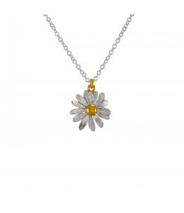 Silver & Gold Plate Daisy Necklace Product Photo