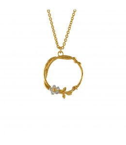 Silver & Gold Plate Baby Posy Loop Necklace on Paper