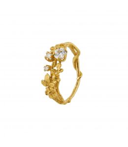 18ct Yellow Gold Wild Posy Twist Diamond Ring Product Photo