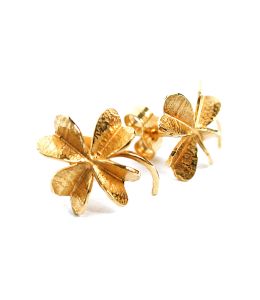 Lucky Clover Stud Earrings on Paper