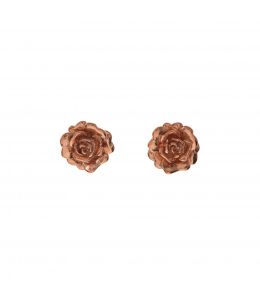 Rose Gold Plate Rosa Damasca Stud Earrings Product Photo