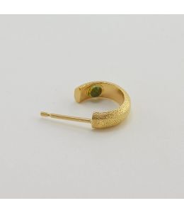 Hans Single Hoop Earring with Hidden Green Tourmaline