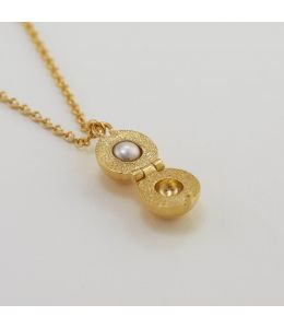 Cannonball Opening Necklace with Hidden Pearl