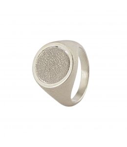 Silver Medi Spinning Dome Signet Ring Product Photo