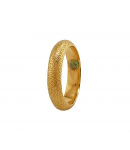 Gold Plate Hans D-Shape Hidden Green Tourmaline Ring Product Photo