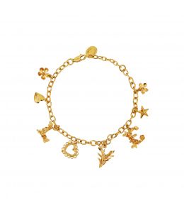 Gold Plate L O V E Mixed Charm Bracelet Product Photo