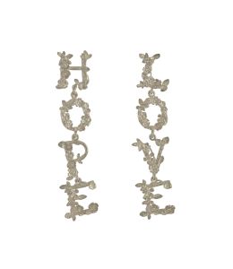 Silver L O V E & H O P E Asymmetric Drop Earrings Product Photo