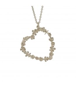 Silver Floral Heart & Star Necklace Product Photo