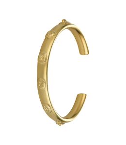 Gold Plate Gratitude for Nature Open Cuff Bangle Product Photo