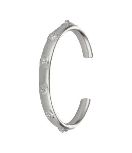 Silver Gratitude for Nature Open Cuff Bangle Product Photo