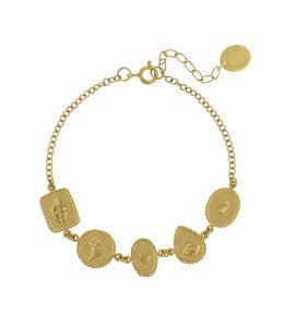 Gold Plate Gratitude for Nature Linked Station Bracelet Product Photo