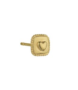 Square Ex-voto Heart Single Stud Earring Product Photo