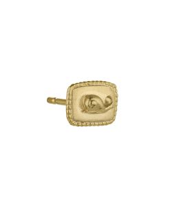 Gold Plate Rectangular Ex-voto Snail Single Stud Earring Product Photo
