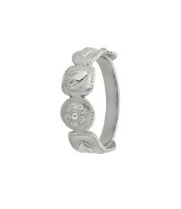 Silver Gratitude for Nature Half Wreath Ring Product Photo