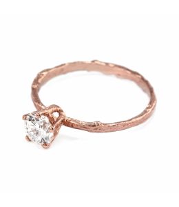 18ct Rose Gold 5mm Diamond Eyebright Ring on Paper