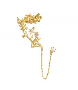 Silver & Gold Plate Woodland Garden Ear-Cuff with Chain Linked Stud Product Photo