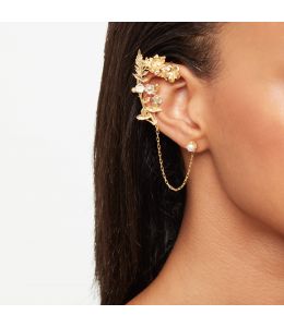 Woodland Garden Ear-Cuff with Chain Linked Stud