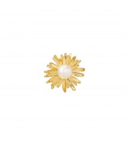 Gold Plate Single Dandelion Flower Stud Product Photo