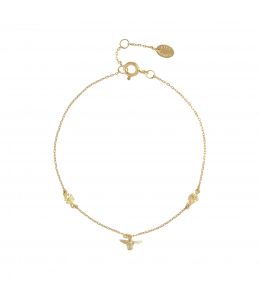 18ct Yellow Gold The Beekeeper Floral Chain Bracelet Product Photo
