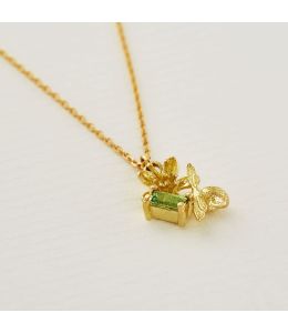 Beekeeper Pollen Necklace with Baguette Cut Green Tourmaline