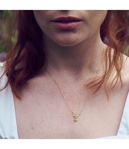 Floral Cluster Necklace with Bee Drop