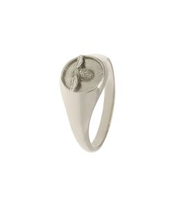 Platinum Signet Ring with Isty Bitsy Bee Product Photo