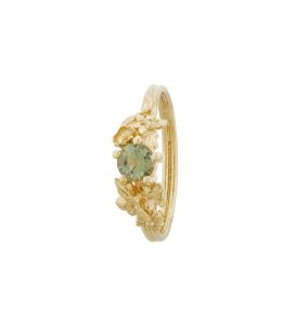 Beekeeper Solitaire Ring with 5mm Olive Green Sapphire Product Photo