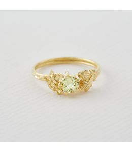 Beekeeper Solitaire Ring with 5mm Citrus Yellow Sapphire