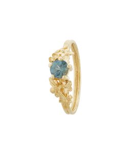 18ct Yellow Gold Beekeeper Solitaire Ring with 5mm Teal Sapphire Product Photo